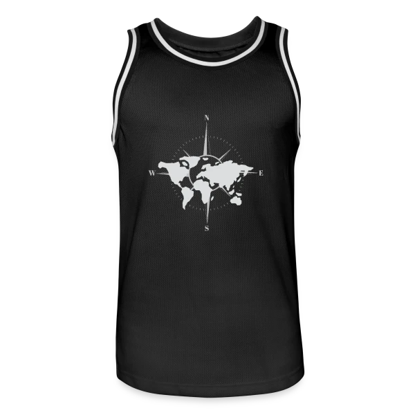 Carte du Monde Boussole sur Maillot de basket Homme