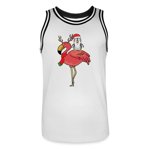 Flamant Rose Noël Renne sur Maillot de basket Homme