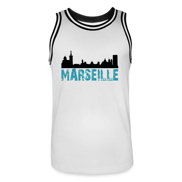 Skyline Marseille Urbaine sur Maillot de basket Homme