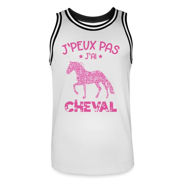 J'peux Pas J'ai Cheval Rose sur Maillot de basket Homme