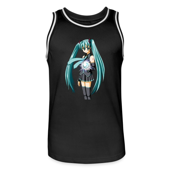 Miku Manga : Jolie Fille Style Anime Kawaii sur Maillot de basket Homme