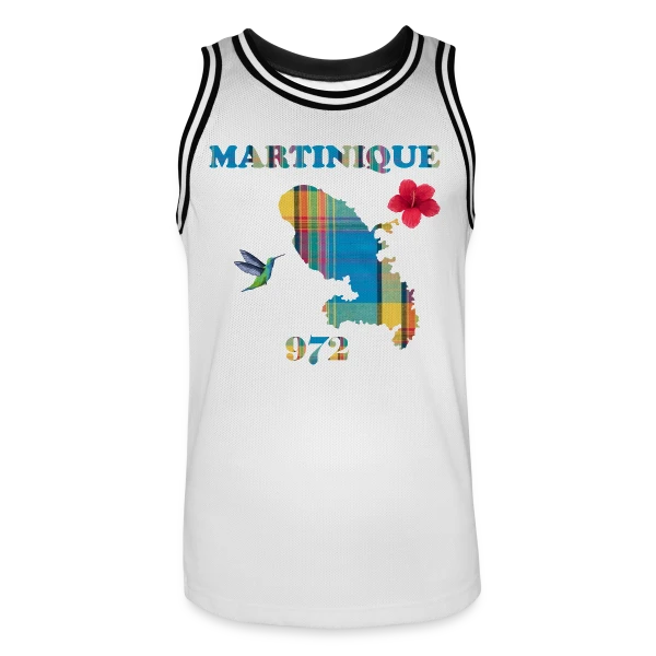 Martinique Madras 972 sur Maillot de basket Homme