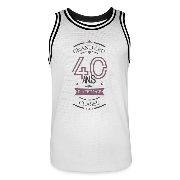40 Ans d'Affinage : T-shirt Humour Anniversaire sur Maillot de basket Homme