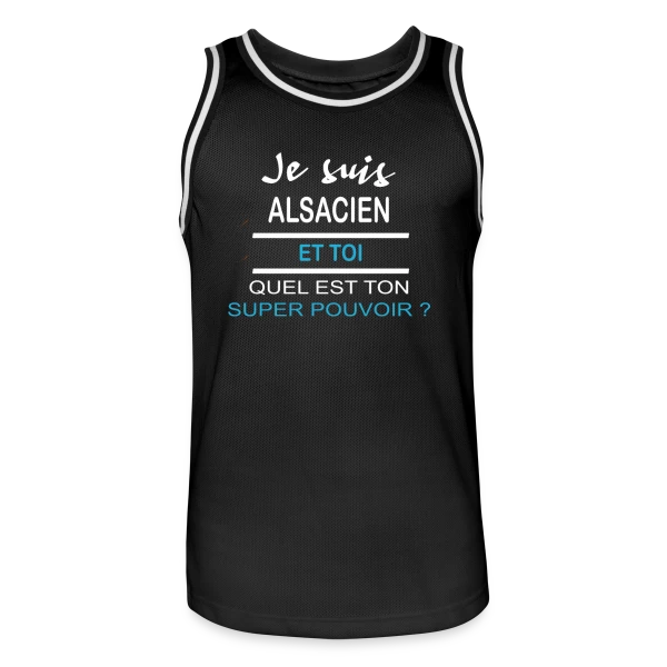 Mon Super Pouvoir Alsacien sur Maillot de basket Homme