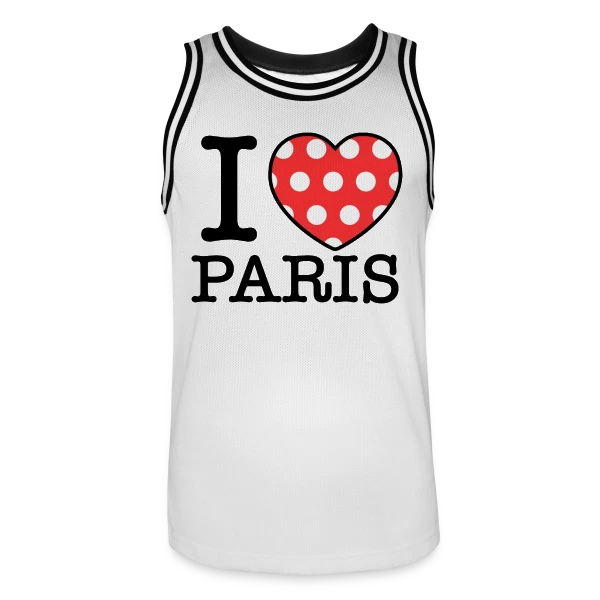J'aime Paris Pois sur Maillot de basket Homme