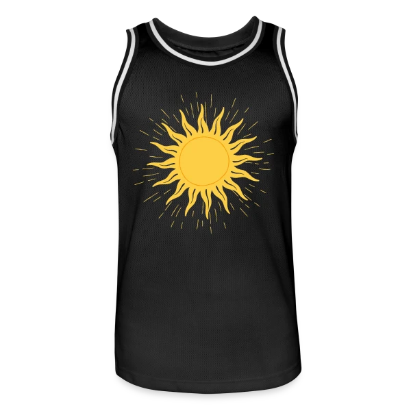 Dessin de Soleil Éclatant sur Maillot de basket Homme