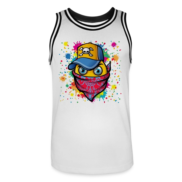 Masque Urbain et Graffitis sur Maillot de basket Homme