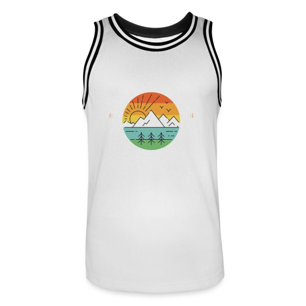 Lever de Soleil Montagneux sur Maillot de basket Homme