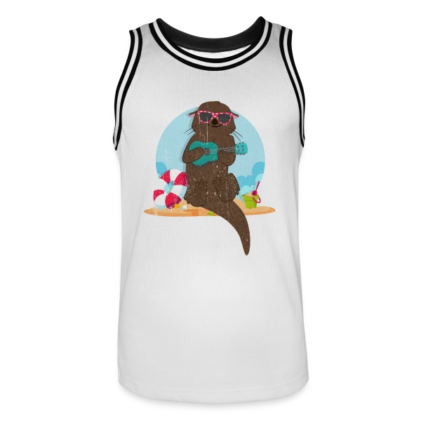 Loutre Musicienne Plage sur Maillot de basket Homme