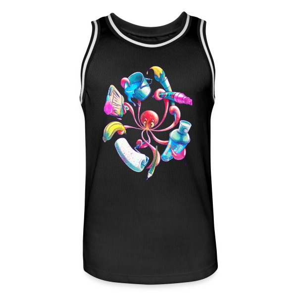 Pulpograffer : Poulpe Artiste Urbain sur Maillot de basket Homme