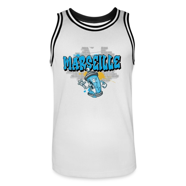 Marseille Street Art Graffiti sur Maillot de basket Homme
