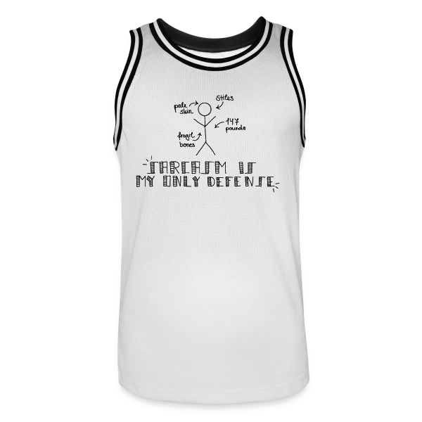 Sarcasme Ma Seule Défense sur Maillot de basket Homme