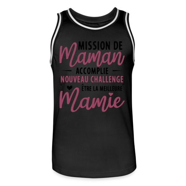 Mission Maman Accomplie : J'deviens Mamie ! Annonce Grossesse sur Maillot de basket Homme