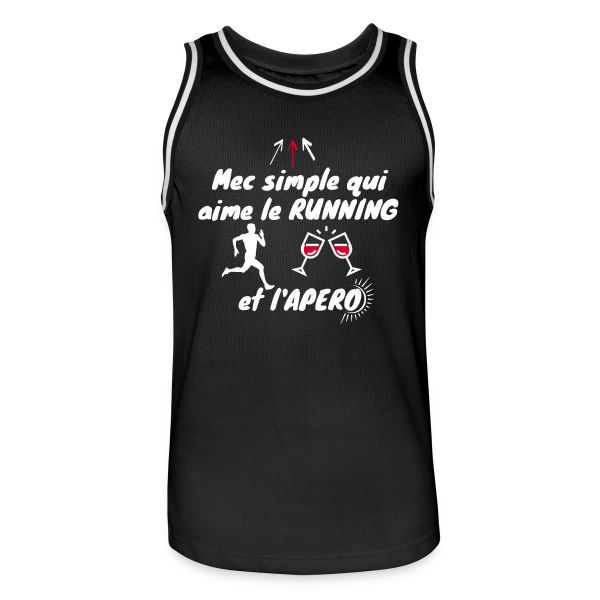 Mec Simple Aime Running et Apéro - Cadeau Runner Humour sur Maillot de basket Homme