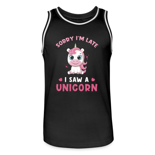 Licorne Mignonne en Retard sur Maillot de basket Homme