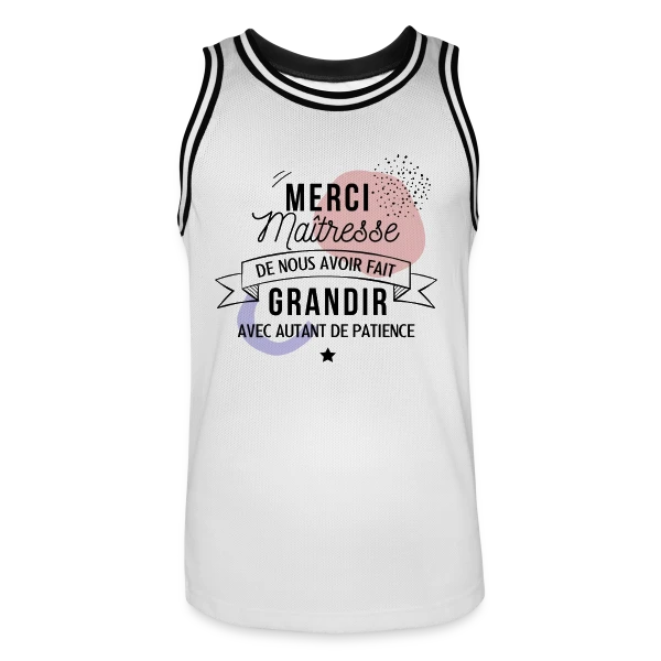 Maîtresse en Or : Merci pour tout ! sur Maillot de basket Homme