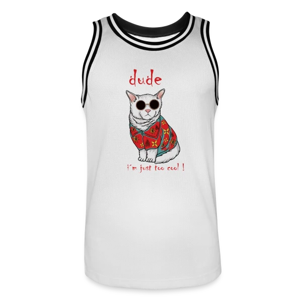 Chat Cool Hawaïen sur Maillot de basket Homme