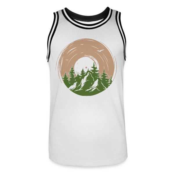 Vinyle Nature Aventure Montagne sur Maillot de basket Homme