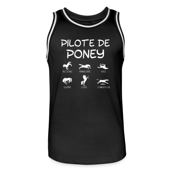 Pilote de Poney Stylisé sur Maillot de basket Homme