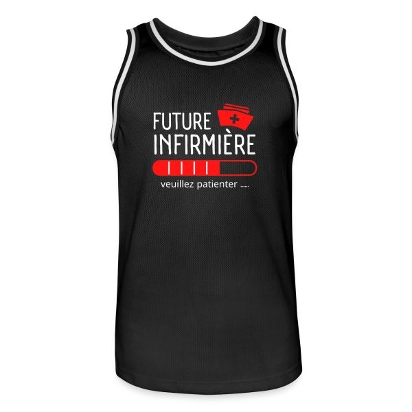 Future Infirmière : Patientez ! T-shirt Humour et Motivation sur Maillot de basket Homme