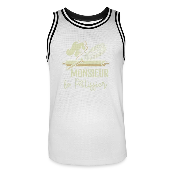 Monsieur Le Pâtissier - Passion Gâteaux & Humour sur Maillot de basket Homme
