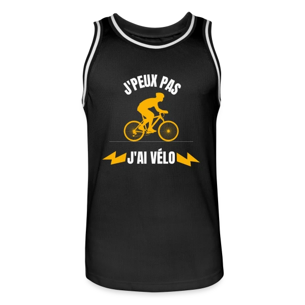 Je Peux Pas J'ai Vélo sur Maillot de basket Homme