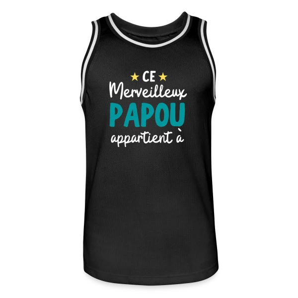 Mon Merveilleux Papou Appartient À (personnalisé) sur Maillot de basket Homme