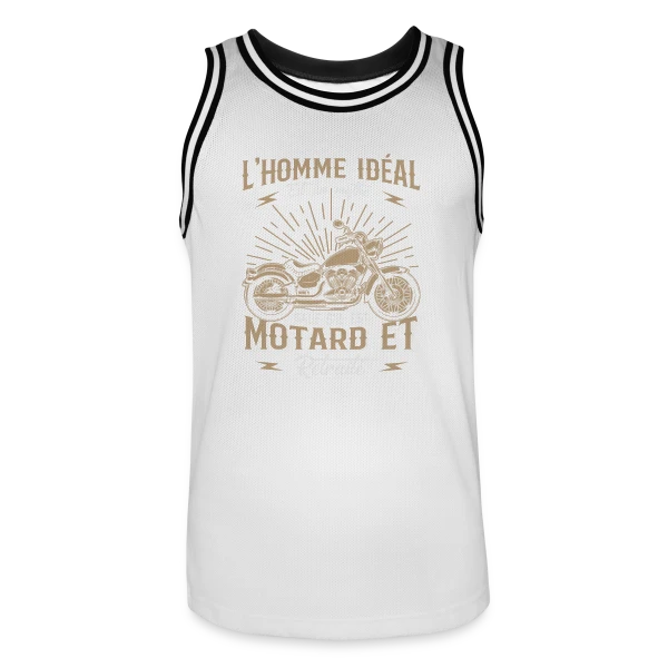 Motard L'Homme Idéal - Humour Moto Biker sur Maillot de basket Homme