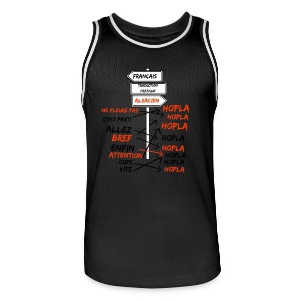 Traduction Alsacien Hopla sur Maillot de basket Homme