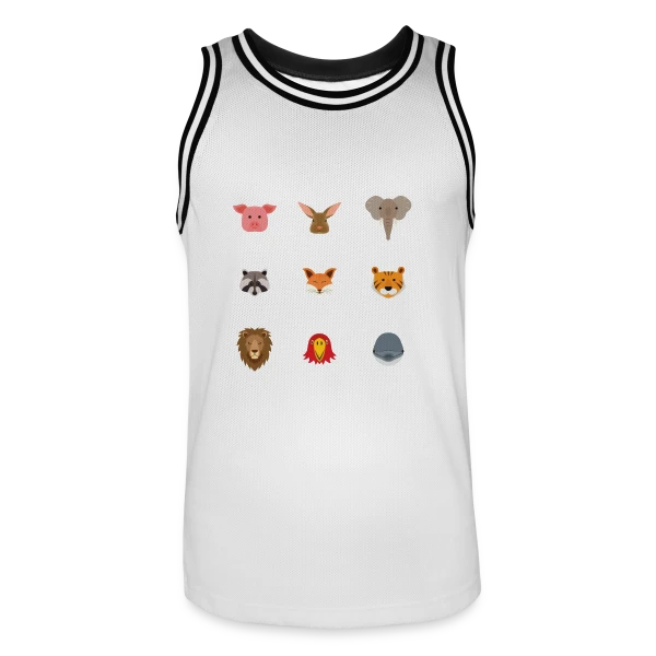 Têtes d'Animaux Adorables sur Maillot de basket Homme