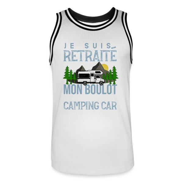 Retraité Humour - Mon Boulot : Conduire un Camping-Car sur Maillot de basket Homme