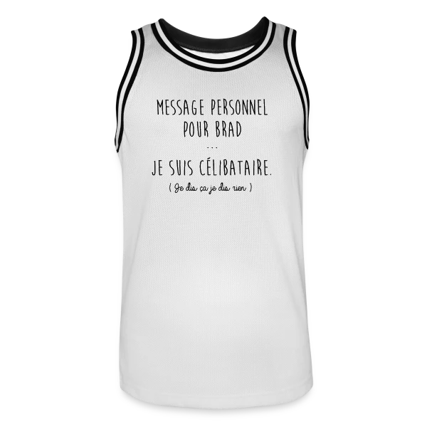 Humour "Je Suis Célibataire" sur Maillot de basket Homme