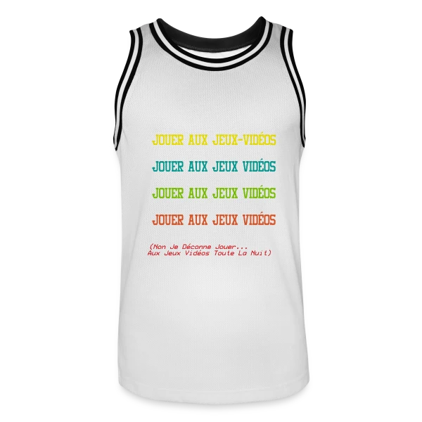 'La Journée Parfaite du Gamer' - Humour Geek sur Maillot de basket Homme