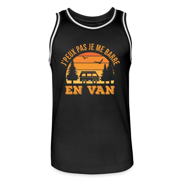 J'peux Pas, Je Me Barre en Van! Humour Voyage sur Maillot de basket Homme