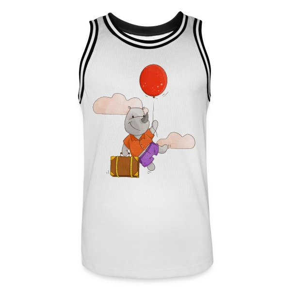 Rhinocéros Volant Ballon sur Maillot de basket Homme
