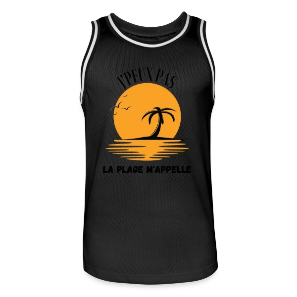 La Plage M'Appelle Humour sur Maillot de basket Homme