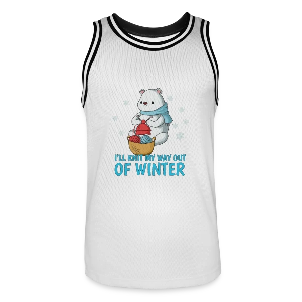 Ours Polaire Tricote l'Hiver sur Maillot de basket Homme