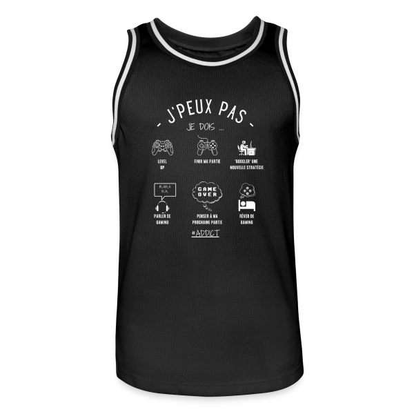 Humour Geek: 'J'peux pas, j'dois gamer' sur Maillot de basket Homme