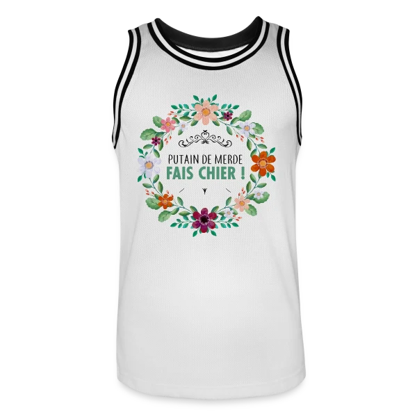 Coup de Gueule Fleuri sur Maillot de basket Homme