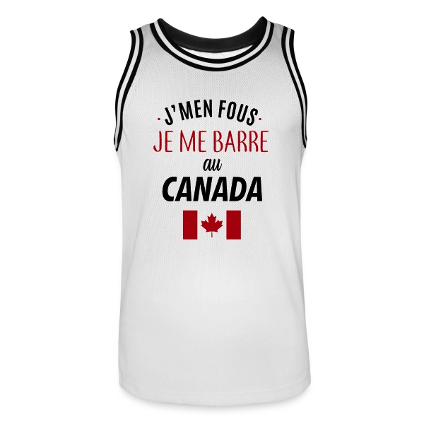 J'men fous, je me barre au Canada ! sur Maillot de basket Homme