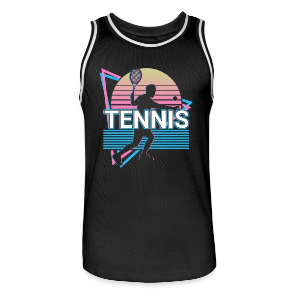 Joueur de Tennis Vaporwave Rétro Esthétique sur Maillot de basket Homme