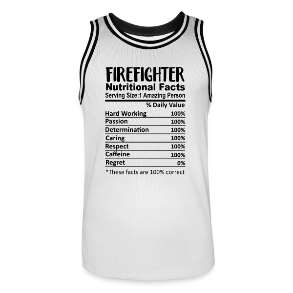 Valeurs Nutritionnelles Pompier sur Maillot de basket Homme