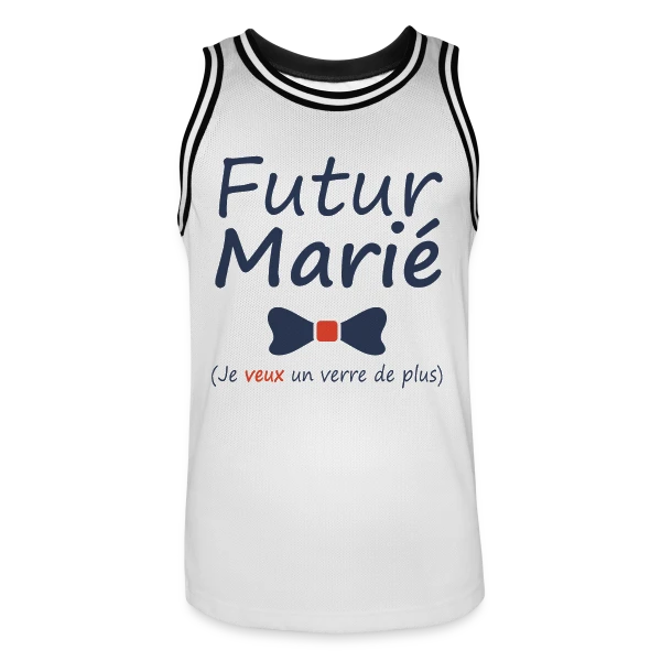 Futur Marié Verre de Plus sur Maillot de basket Homme