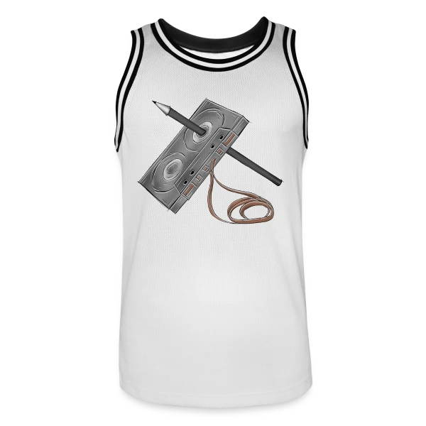 Cassette et Crayon Esquisse sur Maillot de basket Homme