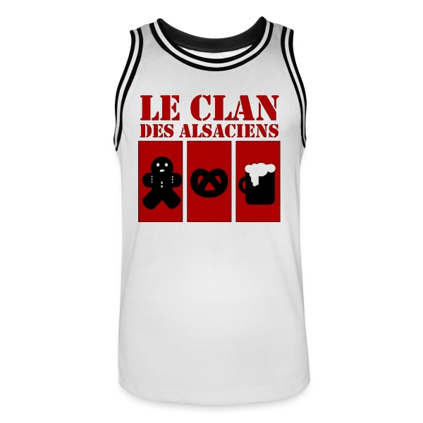 Le Clan des Alsaciens: Référence Culte Elsass sur Maillot de basket Homme