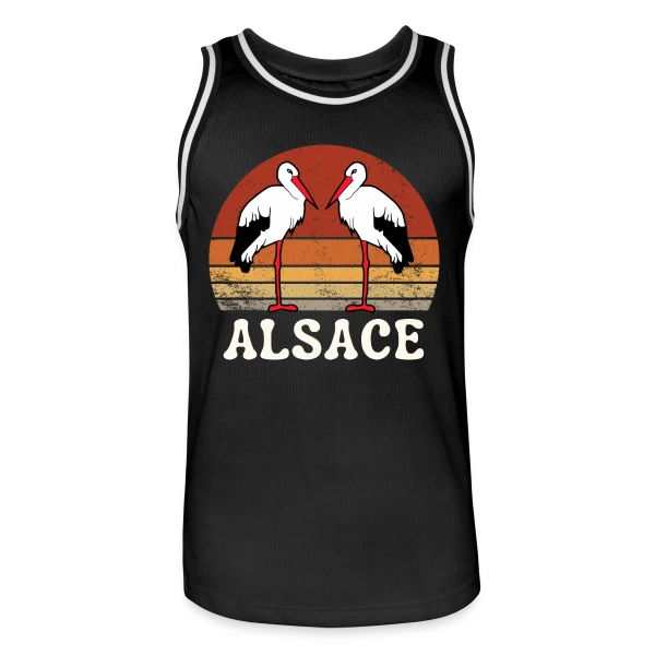 Cigognes Alsace Rétro Sunset sur Maillot de basket Homme