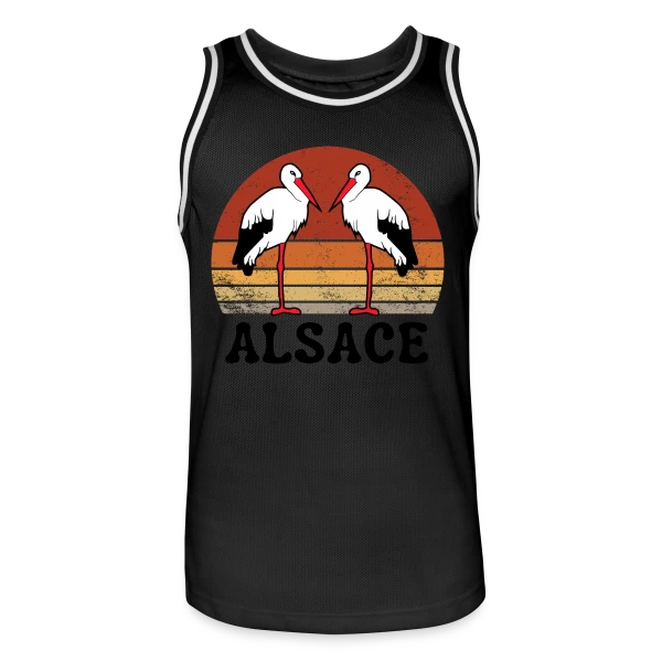 Cigognes Alsace Rétro Sunset sur Maillot de basket Homme