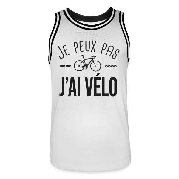 Je Peux Pas J'ai Vélo - Humour Cycliste sur Maillot de basket Homme