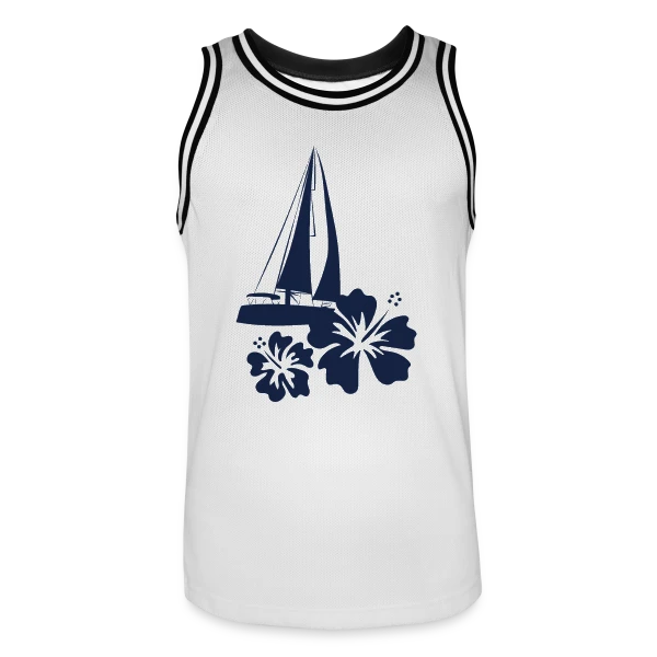 Voilier sur l'Océan Pacifique sur Maillot de basket Homme