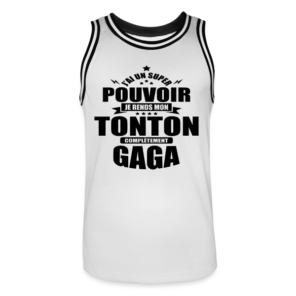 Humour Tonton : Je Rends Mon Tonton Gaga sur Maillot de basket Homme